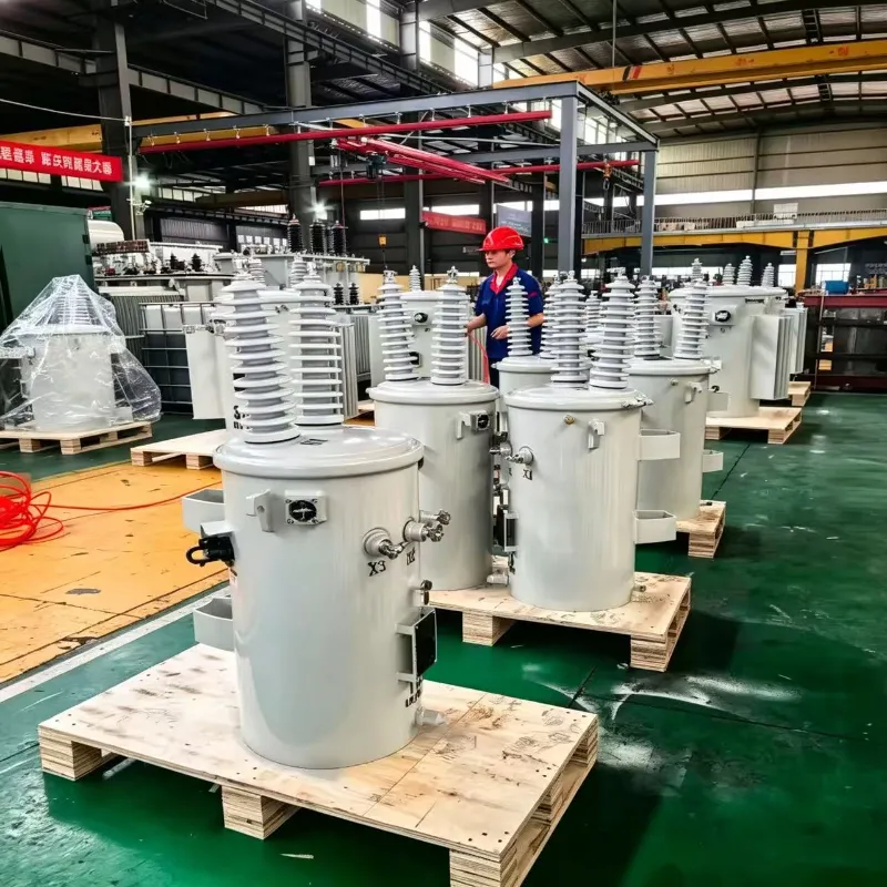 محول مغمور بالزيت أحادي الطور مغلق بالكامل بقدرة 200 كيلو فولت أمبير مع لف نحاسي